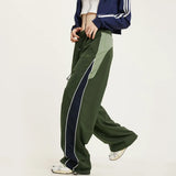 GETADME Harajuku Vintage Jogging Sweatpants Women Streetwear Elastic Waist Wide Leg Oversize Contrast Color Casual Sports Trousers 2025