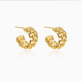 GETADME 2025 New European and American Hemp Chain Woven Circle  Earrings For Women Korean Fashion Jewelry Design Personalized Earrings