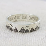 GETADME Vintage Simplicity Carved Mountains Ring for Women Men Bohemian Delicate Mountains Handmade Ring for Female Gift