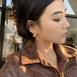 GETADME 2025 New European and American Hemp Chain Woven Circle  Earrings For Women Korean Fashion Jewelry Design Personalized Earrings