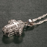 GETADME Vintage Magnet Box Pendant Devout Christian Cross Chain Necklace For Christmas Men Women Party Jewelry Anniversary Gift