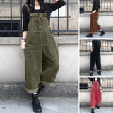 GETADME Corduroy Overalls Women's Summer Bib Jumpsuits ZANZEA 2026 Casual Suspender Harem Pants Female Solid Rompers Femme Oversize