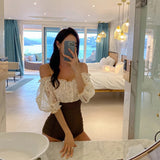 섹시한 오프 숄더 플라운스 원피스 수영복 레이디 모노키니 반팔 수영복 여성 수영 수영복