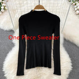 GETADME High Quality Fall Winter Women Sweater Overalls Dress Sets Casual Knitted Tops +Plaid Woolen Dress 2 Piece Sets Outfits Female