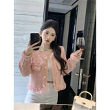 GETADME High Quality French Small Fragrance Wool Tweed Coat Women's Autumn Winter Luxury Runway Fashion Jackets Casaco Outwear