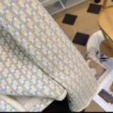 GETADME High Quality French Vintage Small Fragrance Tweed Jacket Coat Women's Spring Autumn Casual Fried Street Short Coat Plaid Outwear