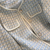 GETADME Veste/manteau en tweed vintage français de haute qualité, petit modèle parfumé, pour femme, idéal pour le printemps et l'automne, style décontracté, coupe courte, à carreaux.