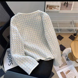 GETADME High Quality French Vintage Small Fragrance Tweed Jacket Coat Women's Spring Autumn Casual Fried Street Short Coat Plaid Outwear