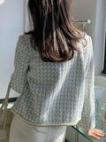 GETADME High Quality French Vintage Small Fragrance Tweed Jacket Coat Women's Spring Autumn Casual Fried Street Short Coat Plaid Outwear