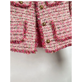 GETADME High Quality O Neck Small Fragrance Casual Coat Women's Autumn Winter French Casual Tassels Long S;eeve Fashion Tweed Jacket