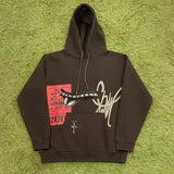 GETADME High Street Heavy Fabric High Quality Original Label Hoodies Embroidery Print Pocket Fleece Men Women Cactus Jack Zipper Hoodie