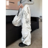 GETADME High Waist Women Tie Dyeing Jeans Hip-hop Style Vintage Streetwear Y2K Wide Leg Jean Plus Size Female Trouser Baggy Denim Pants