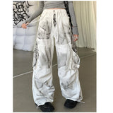 GETADME High Waist Women Tie Dyeing Jeans Hip-hop Style Vintage Streetwear Y2K Wide Leg Jean Plus Size Female Trouser Baggy Denim Pants