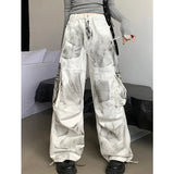 GETADME High Waist Women Tie Dyeing Jeans Hip-hop Style Vintage Streetwear Y2K Wide Leg Jean Plus Size Female Trouser Baggy Denim Pants