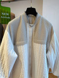 GETADME Hikigawa Autumn Casual Loose Women Quilted Coats Solid Chic Fashion Knitted Patchwoek Zipper Thin Cardigan Jackets Tops Mujer
