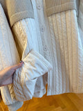 GETADME Hikigawa Autumn Casual Loose Women Quilted Coats Solid Chic Fashion Knitted Patchwoek Zipper Thin Cardigan Jackets Tops Mujer