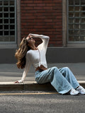 GETADME Hirsionsan 2025 Basic Lyocell  T Shirts Women Spring Summer Long Sleeves Loose Bottom Tees Ladies Casual Knitted Soft Woman Tops