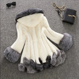 GETADME Hooded Loose Faux Fur Jacket Women Thick Autumn Winter Korean Maxi Coat Long Warm Luxury Fur Parkas Bontjas Furry Outerwear