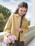 GETADME  Ginger Small Fragrant Coats Female 2024 Autumn New Casual Lantern Sleeve Jackets For Women Outerwaer 2234185383