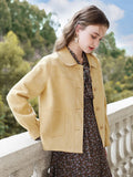 GETADME  Ginger Small Fragrant Coats Female 2024 Autumn New Casual Lantern Sleeve Jackets For Women Outerwaer 2234185383