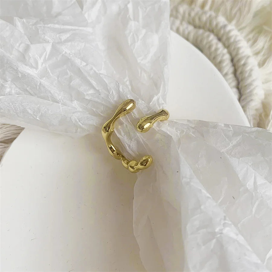 GETADME INS Minimalist Silver Color Irregular Wrinkled Surface Finger Rings for Women Men Punk Geometric Opening Ring Girl Party Jewelry