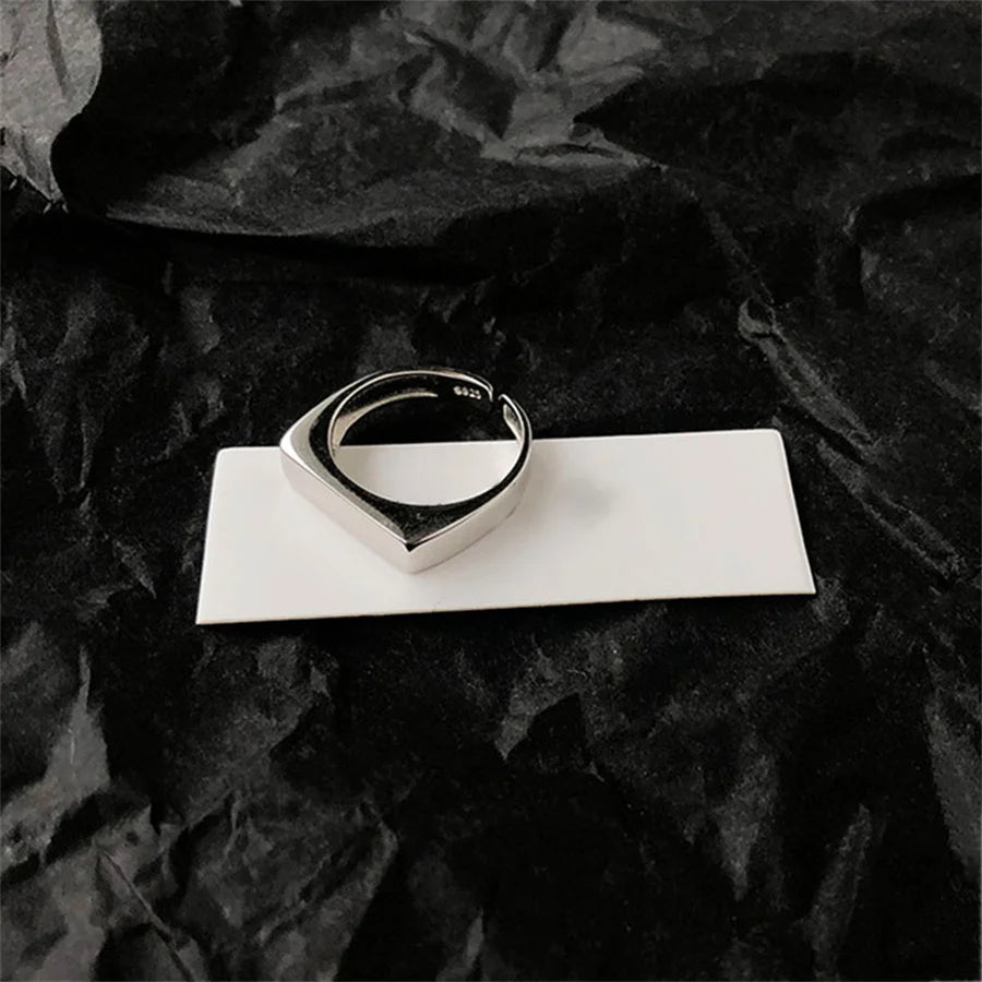 GETADME INS Minimalist Silver Color Irregular Wrinkled Surface Finger Rings for Women Men Punk Geometric Opening Ring Girl Party Jewelry