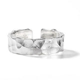 GETADME INS Minimalist Silver Color Irregular Wrinkled Surface Finger Rings for Women Men Punk Geometric Opening Ring Girl Party Jewelry