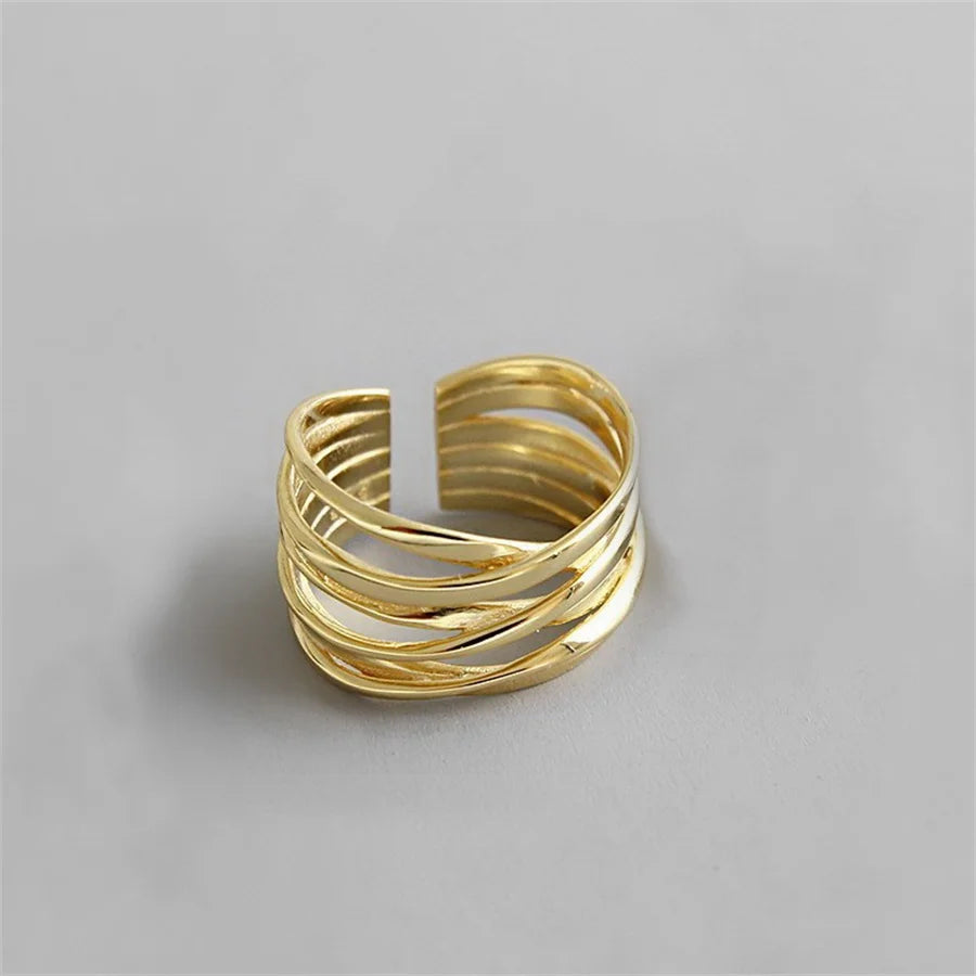 GETADME INS Minimalist Silver Color Irregular Wrinkled Surface Finger Rings for Women Men Punk Geometric Opening Ring Girl Party Jewelry