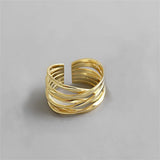 GETADME INS Minimalist Silver Color Irregular Wrinkled Surface Finger Rings for Women Men Punk Geometric Opening Ring Girl Party Jewelry