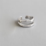 GETADME INS Minimalist Silver Color Irregular Wrinkled Surface Finger Rings for Women Men Punk Geometric Opening Ring Girl Party Jewelry