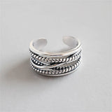 GETADME INS Minimalist Silver Color Irregular Wrinkled Surface Finger Rings for Women Men Punk Geometric Opening Ring Girl Party Jewelry