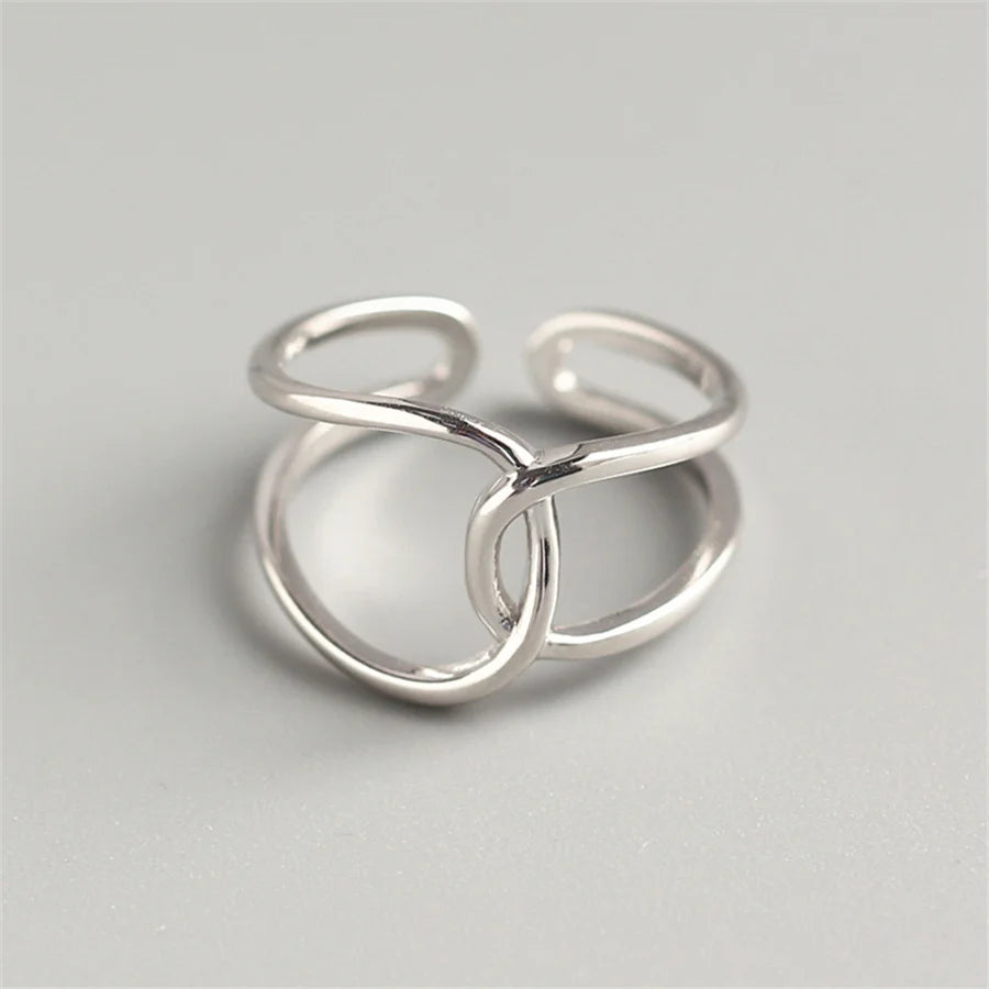 GETADME INS Minimalist Silver Color Irregular Wrinkled Surface Finger Rings for Women Men Punk Geometric Opening Ring Girl Party Jewelry