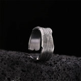 GETADME INS Minimalist Silver Color Irregular Wrinkled Surface Finger Rings for Women Men Punk Geometric Opening Ring Girl Party Jewelry
