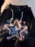 GETADME Jmprs Vintage Star Print Hoodies Women Streetwear Loose Long Sleeve Sweatshirts American Retro Bf Casual Harajuku Pullover Tops
