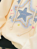 GETADME Jmprs Vintage Star Print Hoodies Women Streetwear Loose Long Sleeve Sweatshirts American Retro Bf Casual Harajuku Pullover Tops
