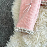 GETADME KUSAHIKI Pink Nail Bead Jacket for Women 2025 Winter New Style Short Woolen Cardigan Coat Top