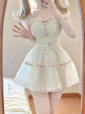 GETADME Kawaii Sweet 2 Piece Dress Set Women 2025 Summer Short Sleeve Y2k Crop Tops + Mini Skirt Female Outfits Korean Fashion Suit Chic