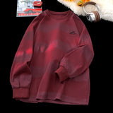 GETADME Korean Clashing Striped Long Sleeve T-Shirt 2025 Autumn Man Round Neck Sweatshirt Trendy Couples Loose Fit Male Sweatshirts