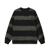 GETADME Korean Clashing Striped Long Sleeve T-Shirt 2025 Autumn Man Round Neck Sweatshirt Trendy Couples Loose Fit Male Sweatshirts