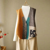 Getadme Korean Fashion Crop Sweater Women Vest Solid Loose Casual Sweater Vest Cable Knit Sweater Vest For Women Luxury Designer Tops