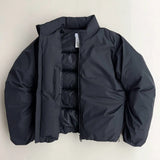 GETADME Korean Retro Solid Color Padded Warm Coat Men's And Women's Y2K Winter New Harajuku Simple And Casual Joker Cotton-Padded Jacket