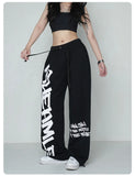GETADME Korean Women Cargo Pants American Style High Waist Fashion Y2K Streetwear Loose Wide Leg Pants Female Hip Hop Sweatpants