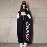 GETADME Korean Women Cargo Pants American Style High Waist Fashion Y2K Streetwear Loose Wide Leg Pants Female Hip Hop Sweatpants