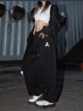 GETADME Korean Women Cargo Pants American Style High Waist Fashion Y2K Streetwear Loose Wide Leg Pants Female Hip Hop Sweatpants