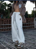 GETADME Korean Women Cargo Pants American Style High Waist Fashion Y2K Streetwear Loose Wide Leg Pants Female Hip Hop Sweatpants