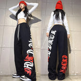 GETADME Korean Women Cargo Pants American Style High Waist Fashion Y2K Streetwear Loose Wide Leg Pants Female Hip Hop Sweatpants
