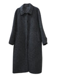 GETADME Women's Thick Warm Woolen Coats Lapel Belt Design Minimalism Long Outwear Outdoors Clothes 2025 Winter New 26C1155