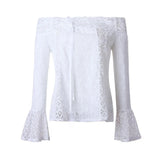 GETADME Lace Loose Blouse Tops Shirt Spring Autumn Best Selling Tends Hot Girl Women Off Shoulder Long Sleeve Femininas New
