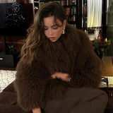 GETADME Ladies Sheep skin Jackets Real Mongolian Lamb Fur Coat Luxury Women's Fleece Jacket 2025 Winter New Short Natural Fur Coat