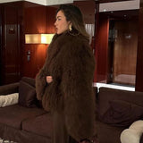 GETADME Ladies Sheep skin Jackets Real Mongolian Lamb Fur Coat Luxury Women's Fleece Jacket 2025 Winter New Short Natural Fur Coat
